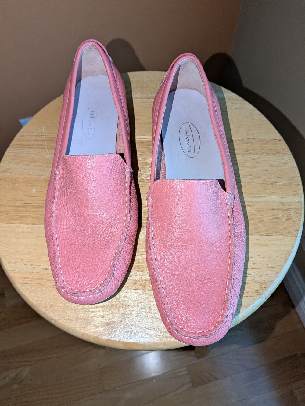 Talbots Coral Pink Leather Slip-On Loafers for Women's Size 7.5 M